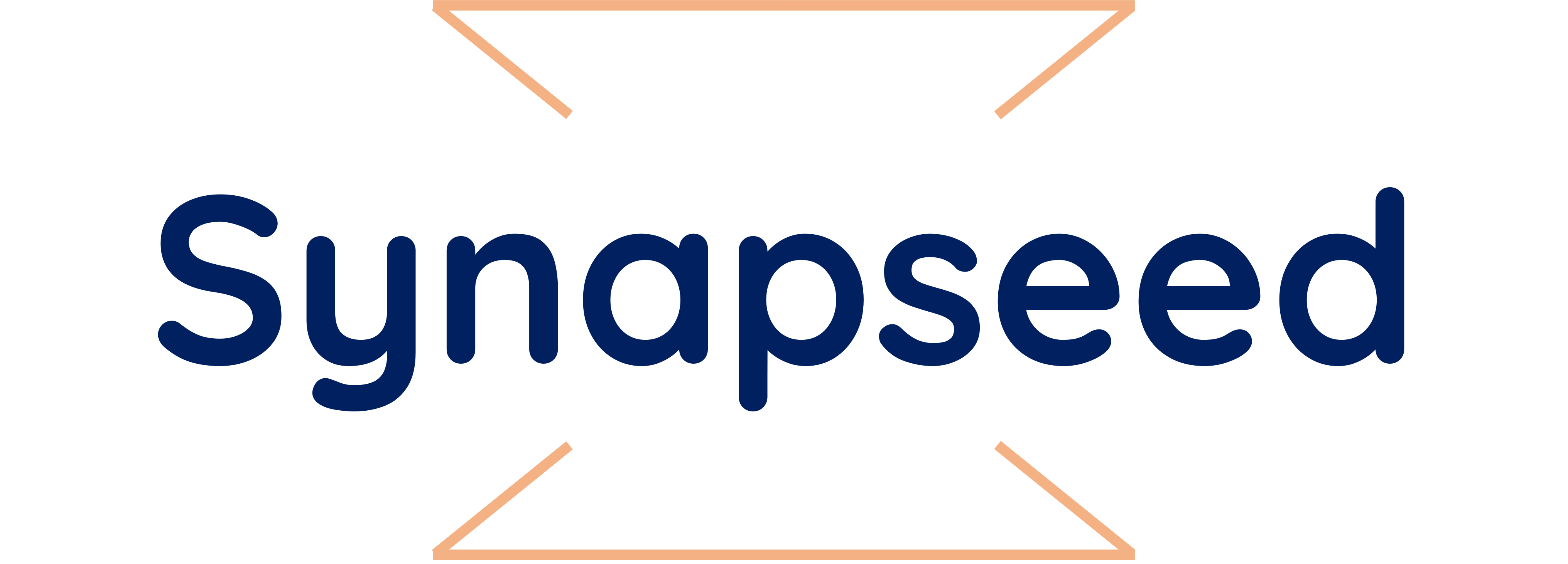 Synapseed Text Logo - Blue text and Orange logo - Bold